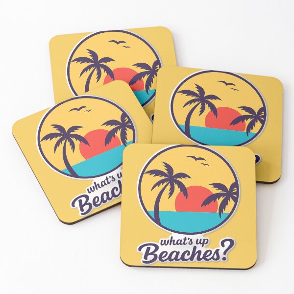 Item preview, What's Up Beaches? – Retro Sunset Tropical Beach Sticker designed and sold by Spiking11.