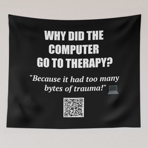 Item preview, Computer Trauma Joke – Bytes of Trauma designed and sold by BrushRushX.