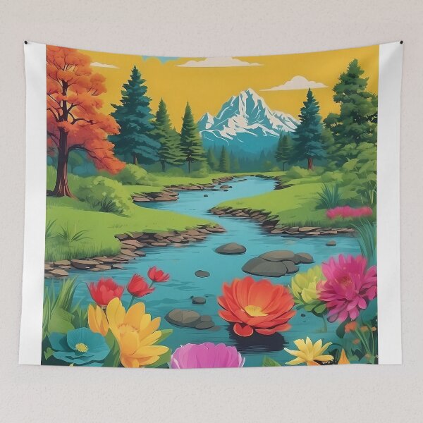 Item preview, Colorful landscape designed and sold by HolaJosephina.