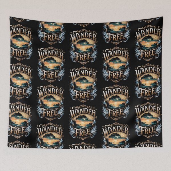 Item preview, Wander Free – Scenic Adventure Typography with Sunset Landscape designed and sold by Taans-Creation.