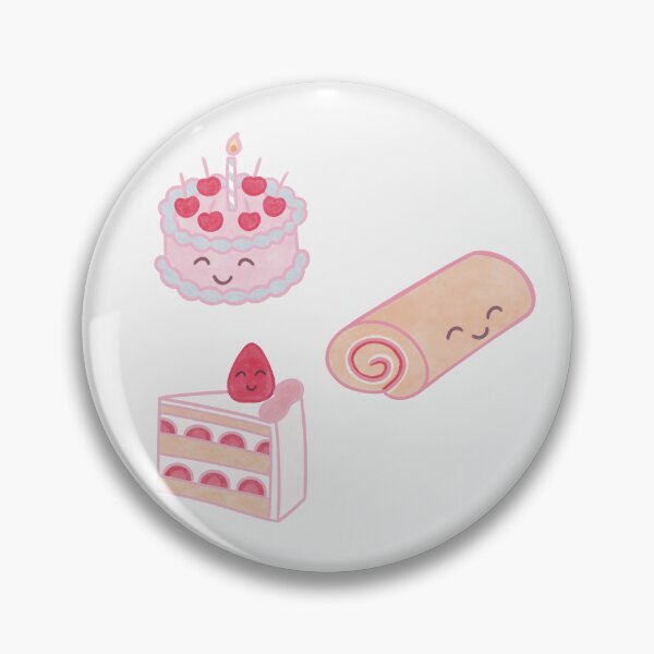 Item preview, set of three cakes with happy smiling faces designed and sold by winterpumpkin.