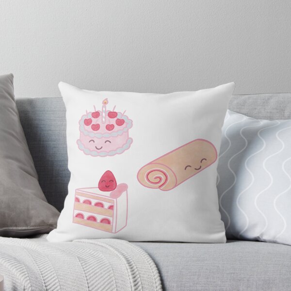 Item preview, set of three cakes with happy smiling faces designed and sold by winterpumpkin.