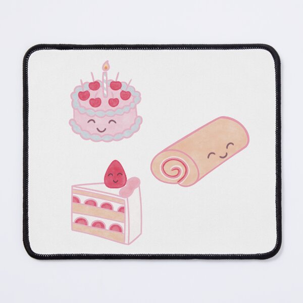 Item preview, set of three cakes with happy smiling faces designed and sold by winterpumpkin.
