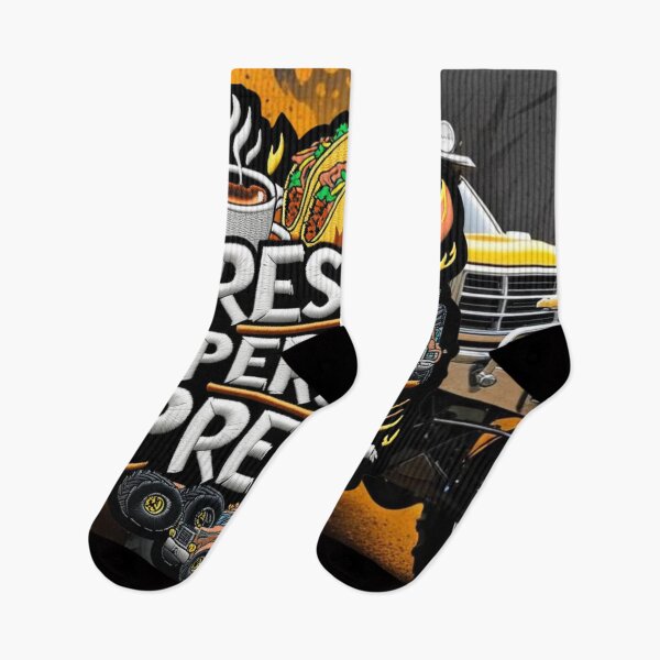 Item preview, Resist Persist Prevail Bold Embroidered Design Featuring Trucks Taco Coffee and Flames designed and sold by ArtDesignTp.