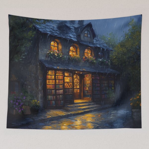 Item preview, Bookstore in the rain designed and sold by ARTelierDigital.