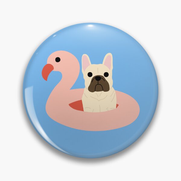 Item preview, Summer Frenchie French Bull Dog Pool Flamingo Floatie designed and sold by Magnolia Valley Art.