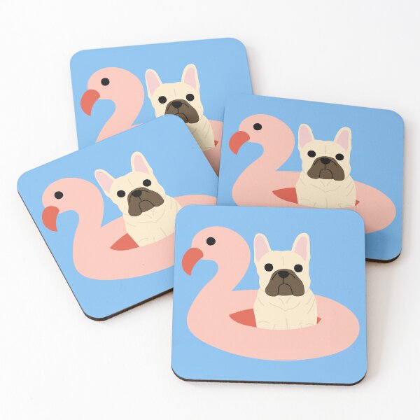 Item preview, Summer Frenchie French Bull Dog Pool Flamingo Floatie designed and sold by Magnolia Valley Art.