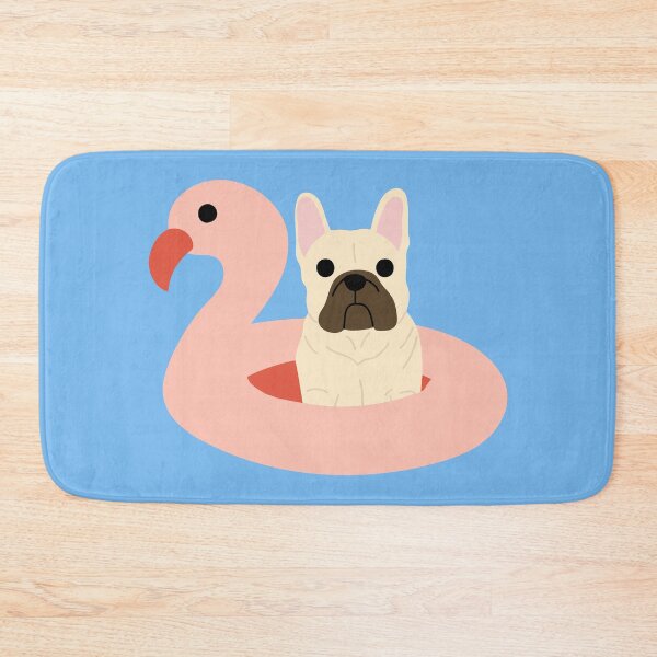 Item preview, Summer Frenchie French Bull Dog Pool Flamingo Floatie designed and sold by Magnolia Valley Art.