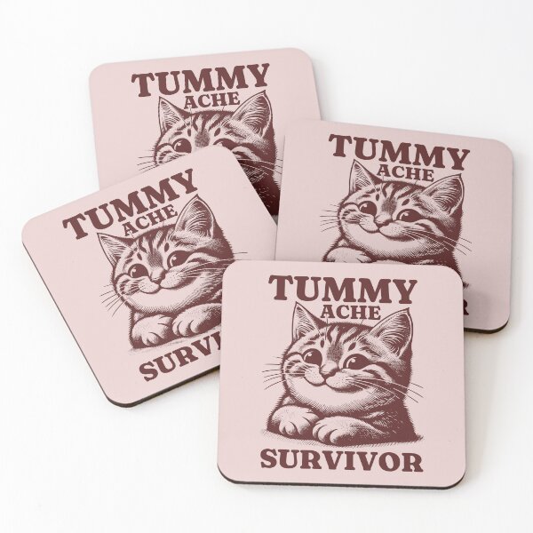 Item preview, Tummy Ache Survivor Cute Cat designed and sold by KLArtzStore.