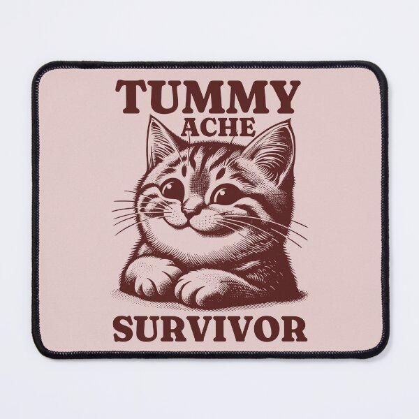 Item preview, Tummy Ache Survivor Cute Cat designed and sold by KLArtzStore.
