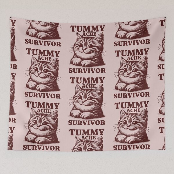 Item preview, Tummy Ache Survivor Cute Cat designed and sold by KLArtzStore.