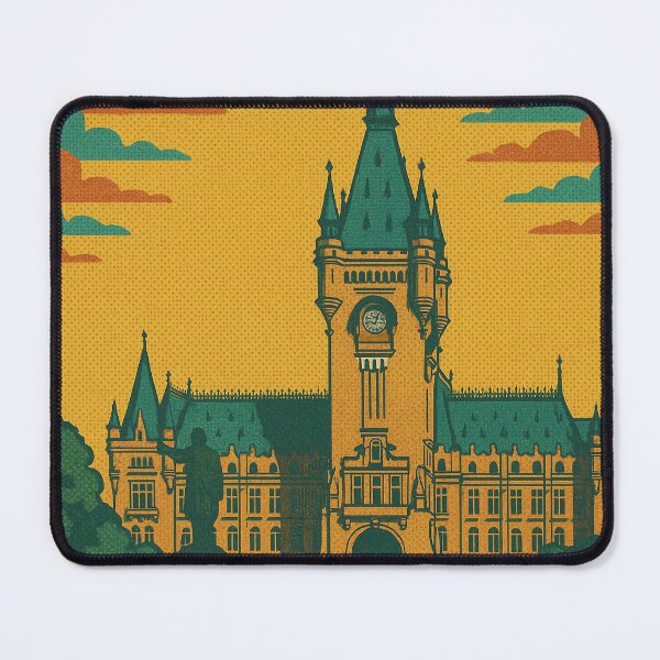 Item preview, Colorful Retro Poster of Iași Romania | Vintage Pop Art Cityscape | Eastern Europe Travel Wall Art | Bold Graphic Decor of Iași Landmarks designed and sold by PaintedPixels01.
