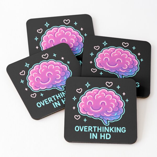 Item preview, Overthinking in HD – Funny Neon Brain Doodle designed and sold by xmoudx.
