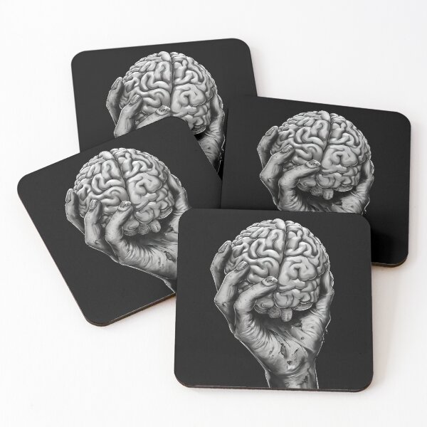 Item preview, Zombie Hand with Brain - Grayscale designed and sold by NightTimeJ.