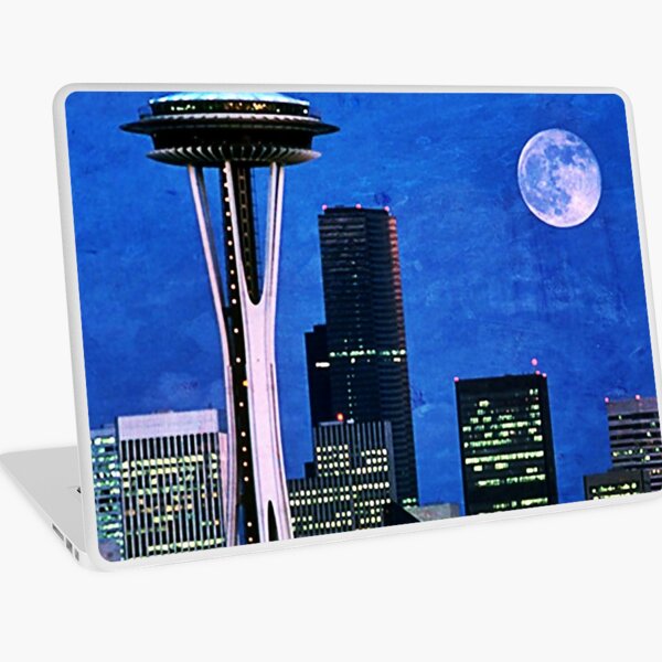 Blue Seattle Space Needle Laptop Skin