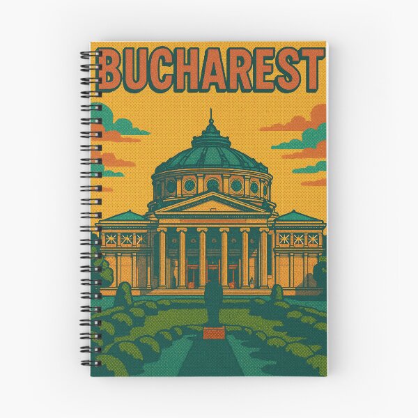 Item preview, Colorful Retro Pop Art Poster of Bucharest | Digital Wall Art | Vintage Romania Travel Print | Eastern European Cityscape Art | Bucharest Architecture Decor designed and sold by PaintedPixels01.