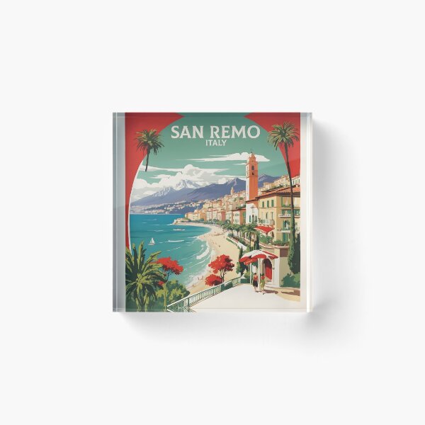 Item preview, San Remo Italy Vintage Poster Tourism  designed and sold by TravelersGems.