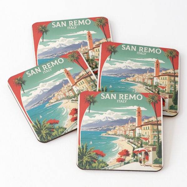 Item preview, San Remo Italy Vintage Poster Tourism  designed and sold by TravelersGems.
