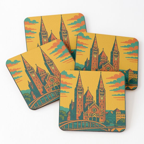 Item preview, Vibrant Retro Pop Art Travel Poster Featuring Szeged Cityscape | Vintage Style Hungarian Landmark Art | Colorful Tourist Wall Decor designed and sold by PaintedPixels01.