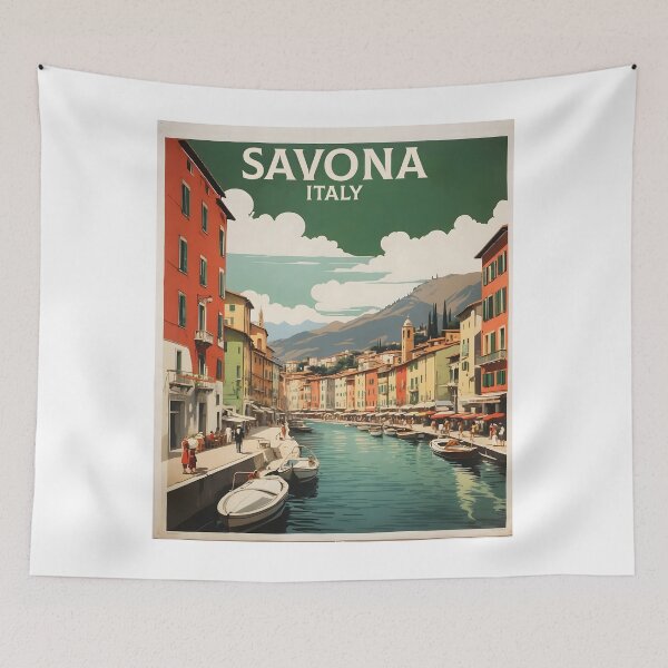 Item preview, Savona Italy Vintage Poster Tourism  designed and sold by TravelersGems.