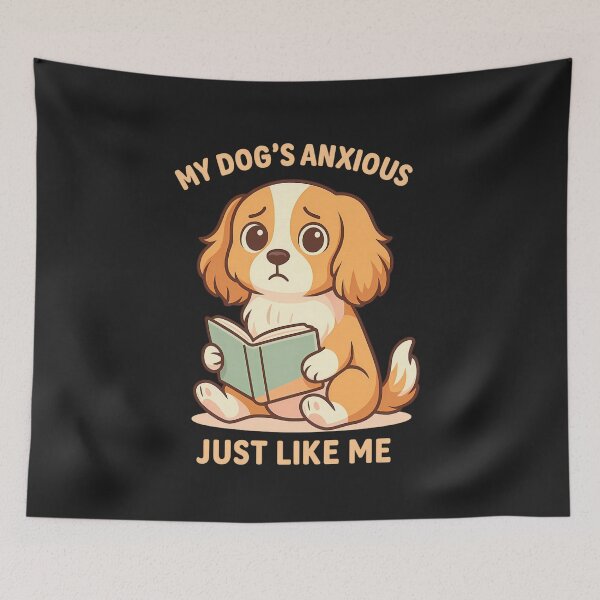 Item preview, My Dog Has Anxiety Just Like Me:  Funny Cavapoo Art designed and sold by elynne9.