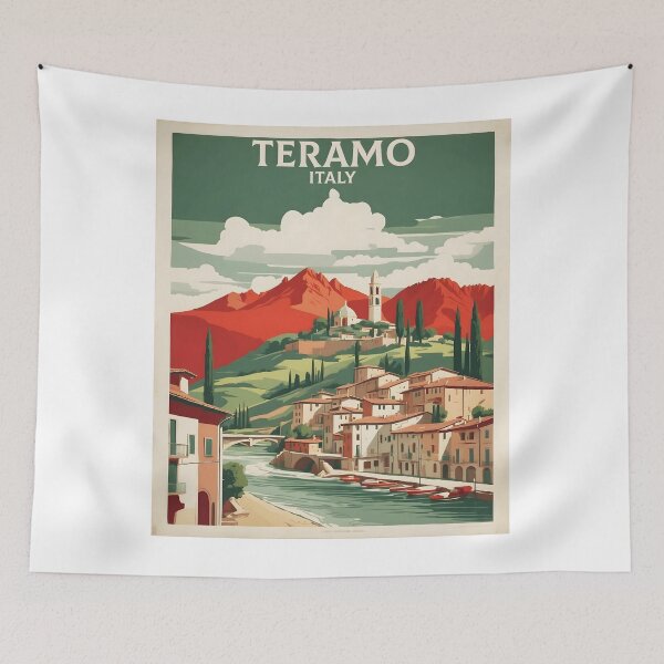 Item preview, Teramo Italy Vintage Poster Tourism  designed and sold by TravelersGems.