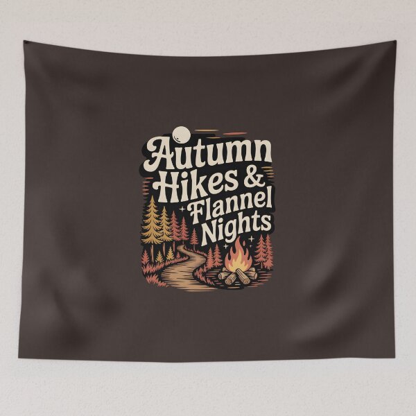 Item preview, Autumn Hikes & Flannel Nights - Outdoor Fall Adventure Design designed and sold by Jollys-ArtShop.