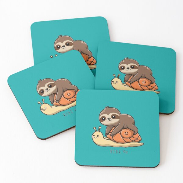 Item preview, funny sloth riding snail cute lazy animal humor designed and sold by bukajart.