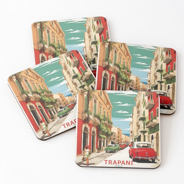 Item preview, Trapani Italy Vintage Poster Tourism  designed and sold by TravelersGems.