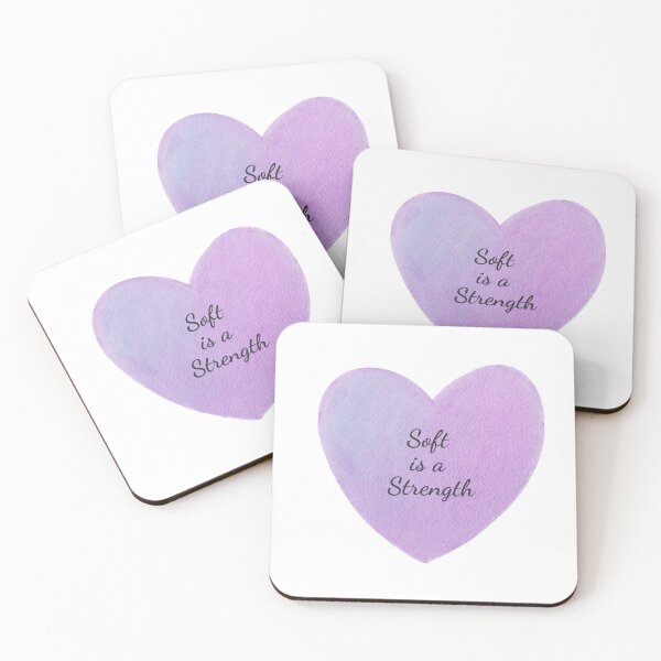 Item preview, Soft is a Strength – Purple Watercolor Heart Quote designed and sold by Liv Solara.
