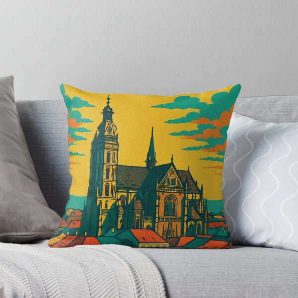 Item preview, Colorful Retro Travel Poster of Košice Slovakia | Pop Art Cityscape | Digital Vintage Wall Art | Eastern Europe Travel Decor designed and sold by PaintedPixels01.