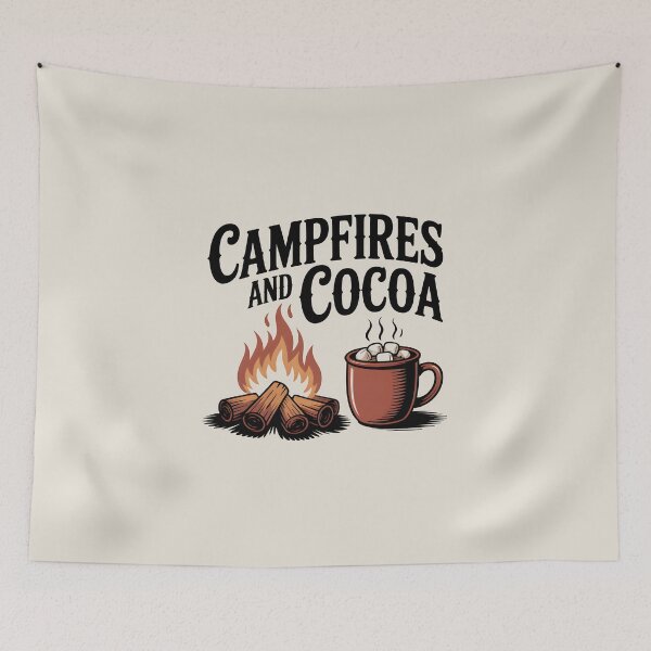 Item preview, Campfires and Cocoa - Cozy Fall Campout Design designed and sold by Jollys-ArtShop.