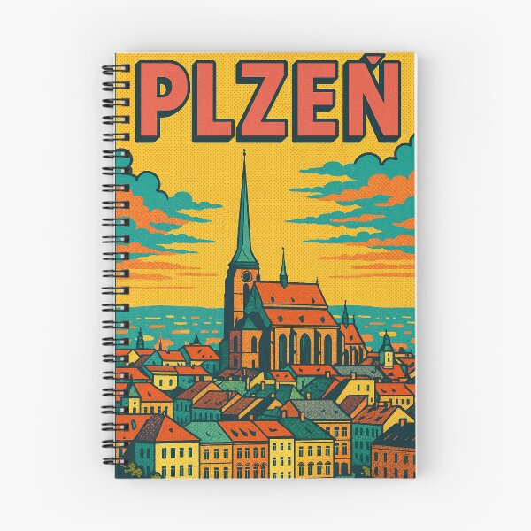 Item preview, Plzeň City Retro Poster | Czech Republic Travel Wall Art | Digital Pop Art Print | Vintage European Cityscape | Colorful Czech Architecture designed and sold by PaintedPixels01.
