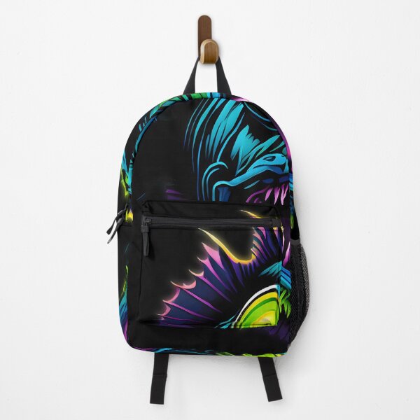 Item preview, Psychedelic Mutant Fish - Neon Turquoise & Purple Fantasy Art designed and sold by BrushRushX.