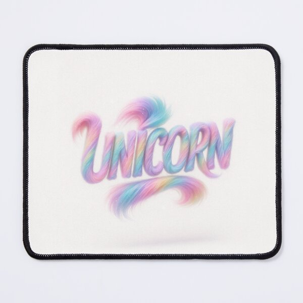 Item preview, Furry Pastel Rainbow Unicorn Typography | 3D Magical Fur Text designed and sold by bloria.