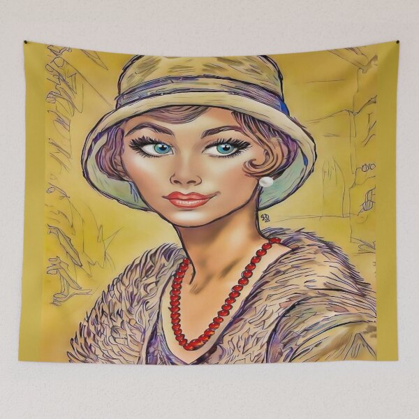 Item preview, Glamorous Jazz Age Flapper Portrait designed and sold by gleefulme.