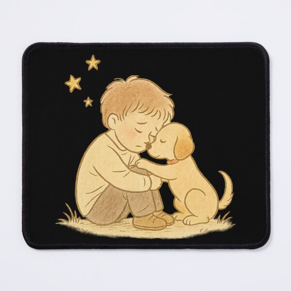 Item preview, Comfort in Fur: Heartfelt Dog and Sad Child Drawing – Emotional Support Art designed and sold by Just Meaningful.