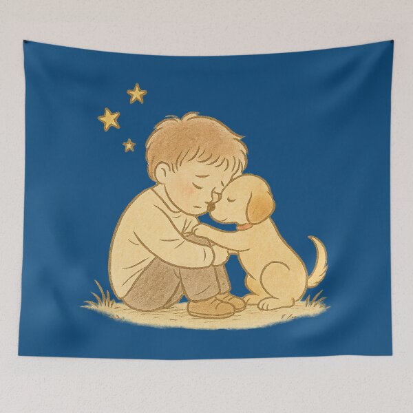 Item preview, Comfort in Fur: Heartfelt Dog and Sad Child Drawing – Emotional Support Art designed and sold by Just Meaningful.