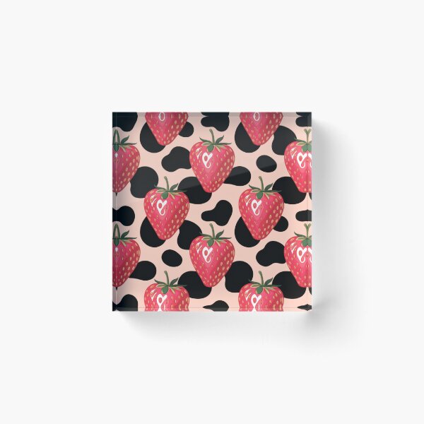 Item preview, Pink Preppy strawberry cow print designed and sold by CandyVenom.