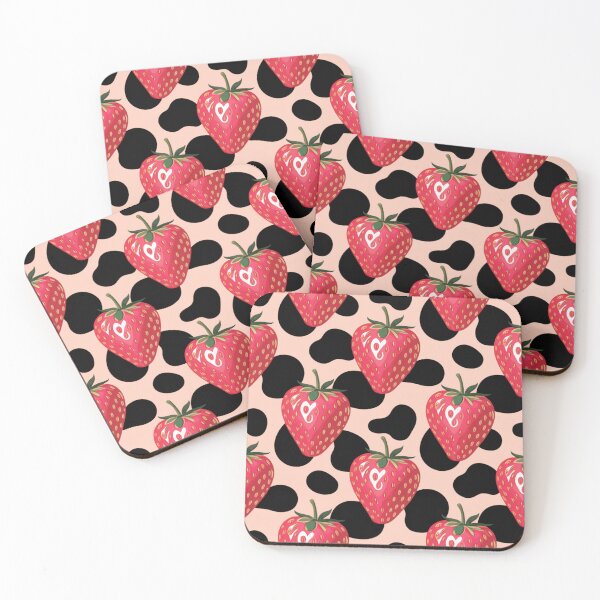 Item preview, Pink Preppy strawberry cow print designed and sold by CandyVenom.