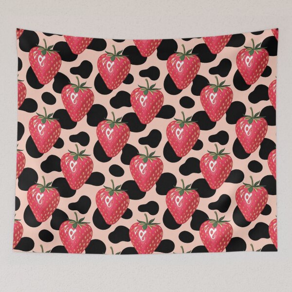 Item preview, Pink Preppy strawberry cow print designed and sold by CandyVenom.