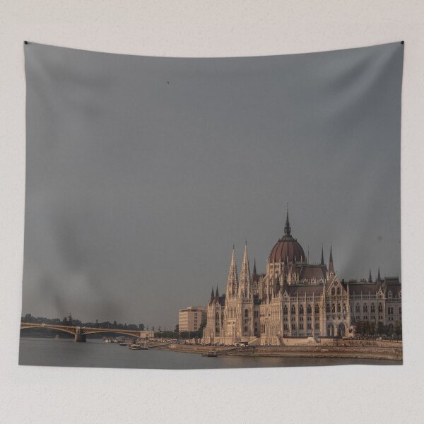 Item preview, Budapest Parliament and Danube River at Sunset – Golden Hour Cityscape designed and sold by photo-travel.