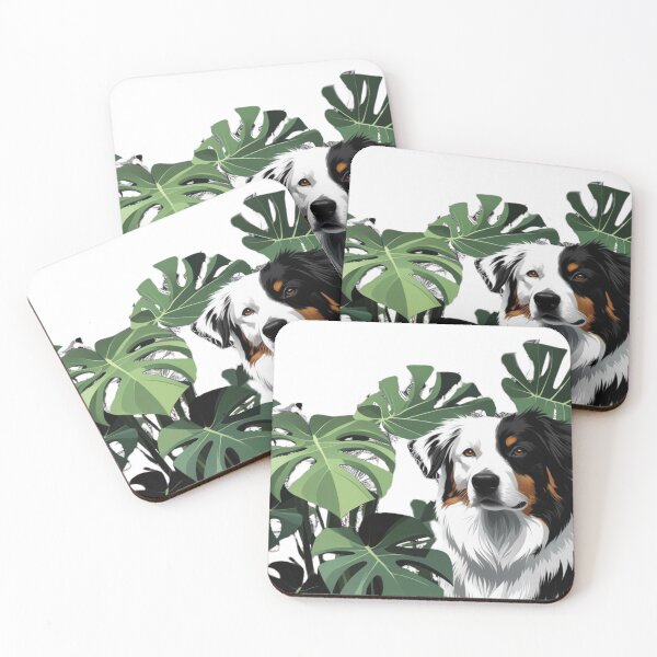 Item preview, Skye the Australian Shepherd – Boho Geometric Herding Dog Art designed and sold by WhiskerTales.