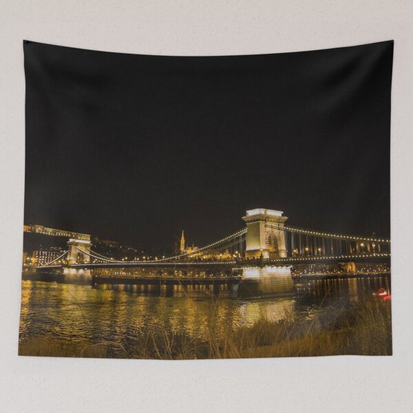 Item preview, Chain Bridge at Night in Budapest – Illuminated Danube Landmark designed and sold by photo-travel.