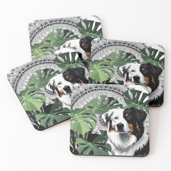 Item preview, Skye the Australian Shepherd – Boho Geometric Herding Dog Art designed and sold by WhiskerTales.