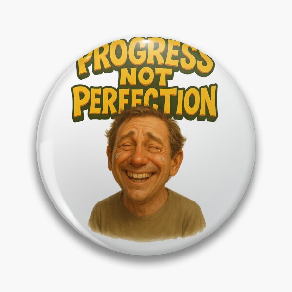Item preview, Progress Not Perfection - Funny Crying Smile Caricature Motivation Design designed and sold by lamp148.