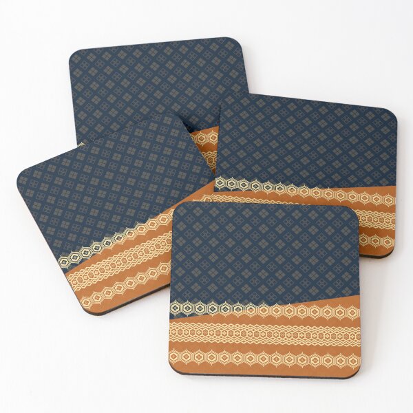 Item preview, Tortoise and Diamond Pattern Orange Blue designed and sold by urrin DESIGN.