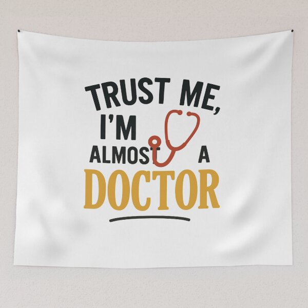 Item preview, Almost a Doctor – Funny Med Student Quote designed and sold by aws artist .