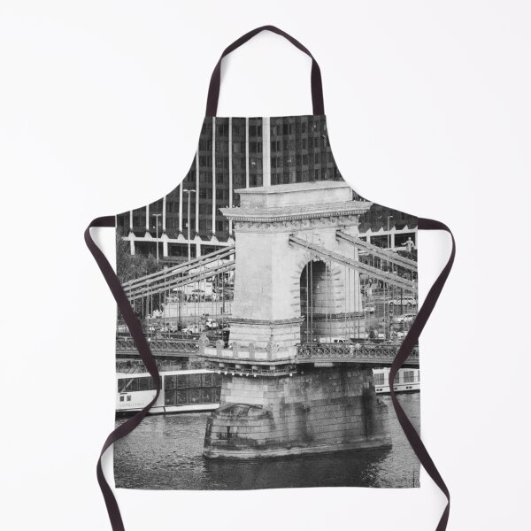 Item preview, Chain Bridge Budapest in Black & White – Iconic Landmark Over the Danube designed and sold by MetaModel Editions.