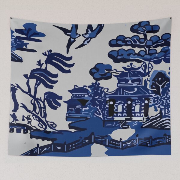 Item preview, Blue Willow Pattern Chinese Porcelain – Vintage Chinoiserie Dinnerware Design designed and sold by nigejohn.